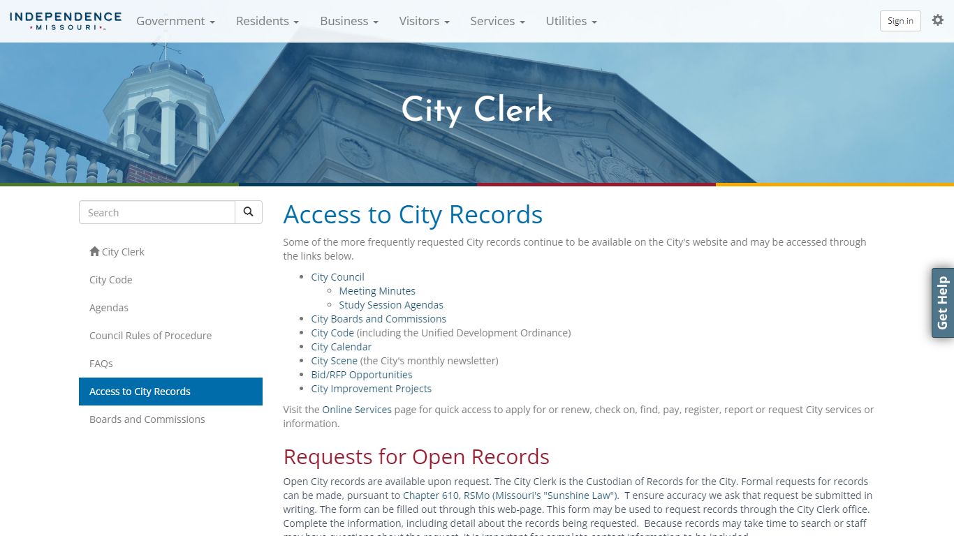 Access to City Records - City of Independence, Missouri